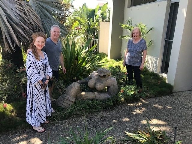 Stone sculpture artist workshop hand carving